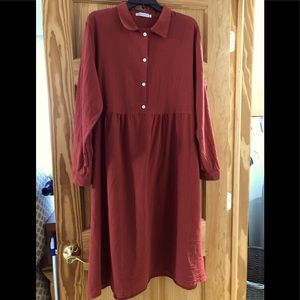 MISSLOOK Long Sleeve Dress in Rich Red